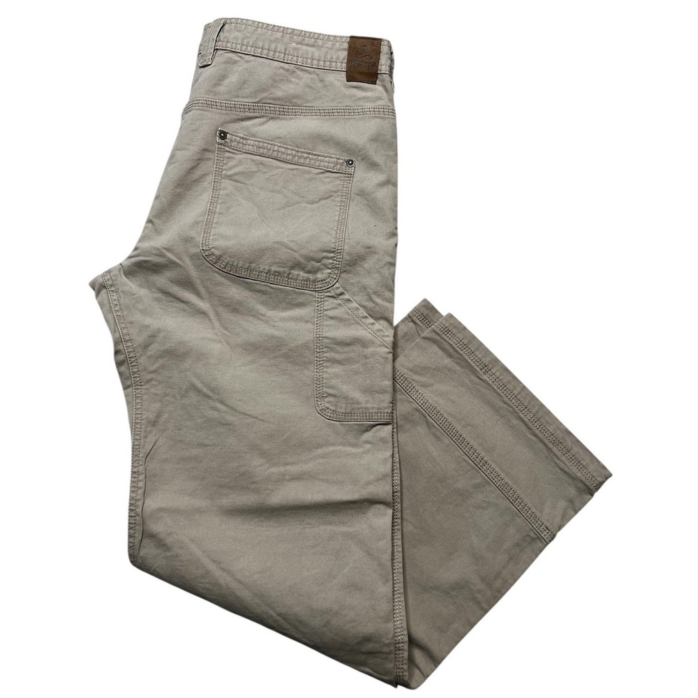 Prana Carpenter Pants Mens 33x30 Tan Khaki Canvas Utility Hiking Straight Leg